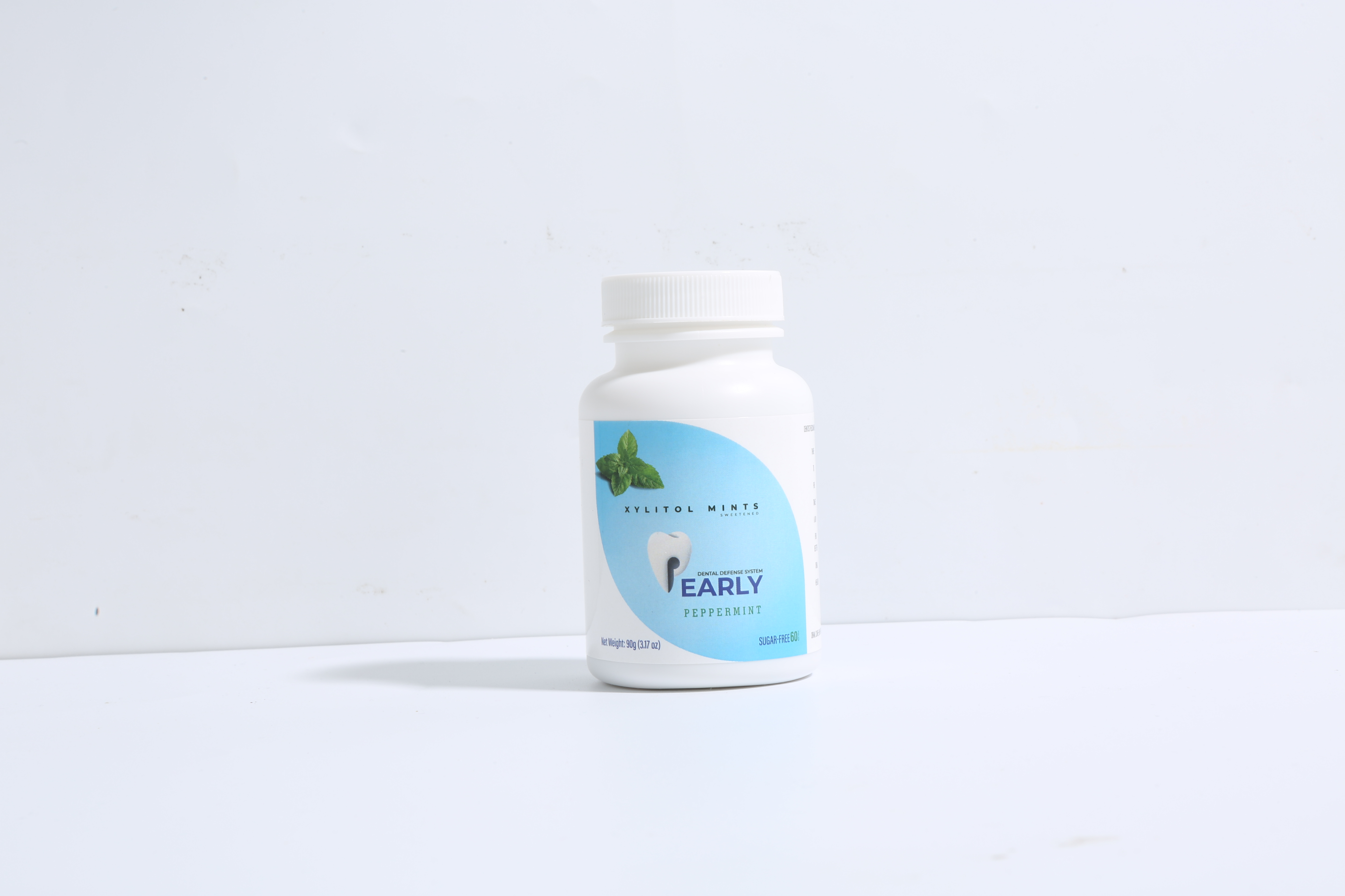 Pearly xylitol mints, peppermint flavour, 90g bottle